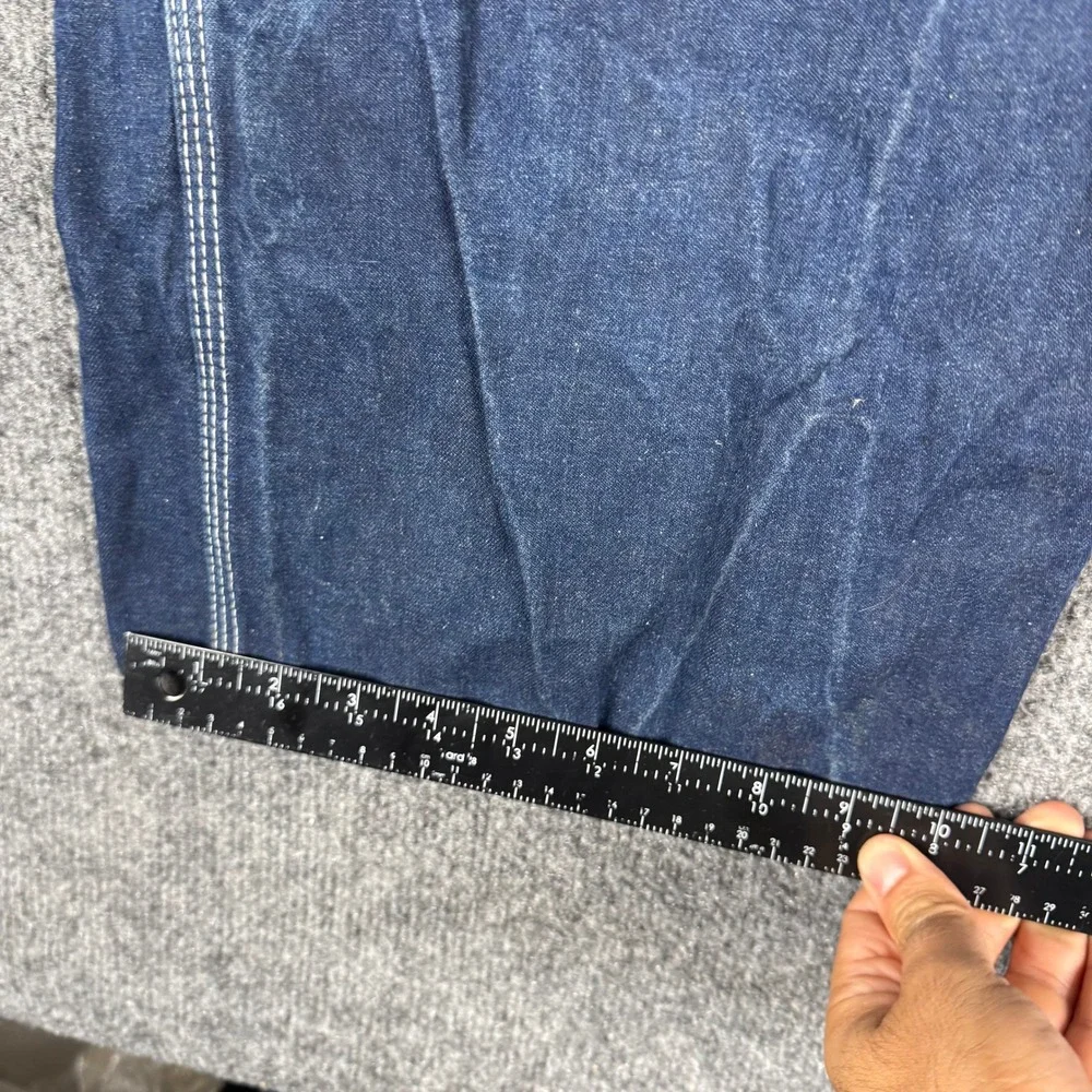 Dickies Overalls Mens Size 40x32 Blue Denim Bib Straight Leg Workwear Indigo
